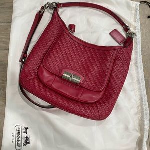 Coach Kristen Woven Leather Hobo